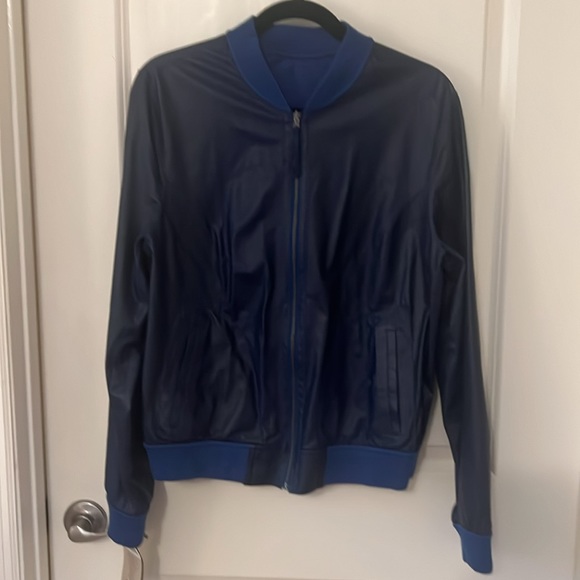 Stunning leather/suede reversible jacket with pockets - genuine leather - Picture 9 of 16